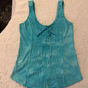 Free People turquoise blue tank top. XS